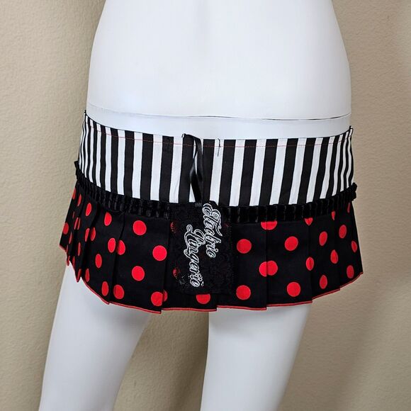 Electric Lingerie Polka Dot Micro Mini Skirt Y2K Dancewear Style, One Size - Picture 9 of 9